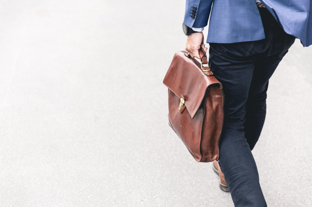 Law graduate job briefcase man